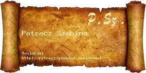 Petrecz Szabina névjegykártya