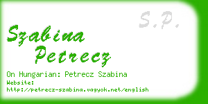 szabina petrecz business card